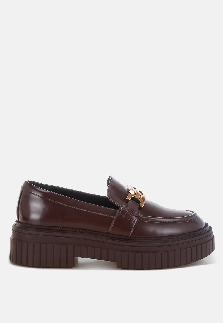 grosbeak horsebit chunky loafers#color_brown