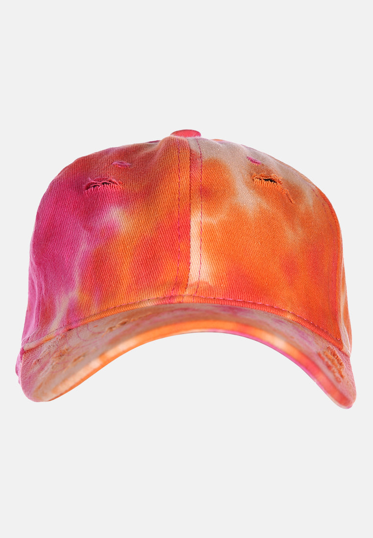 tie die baseball cap#color_orange