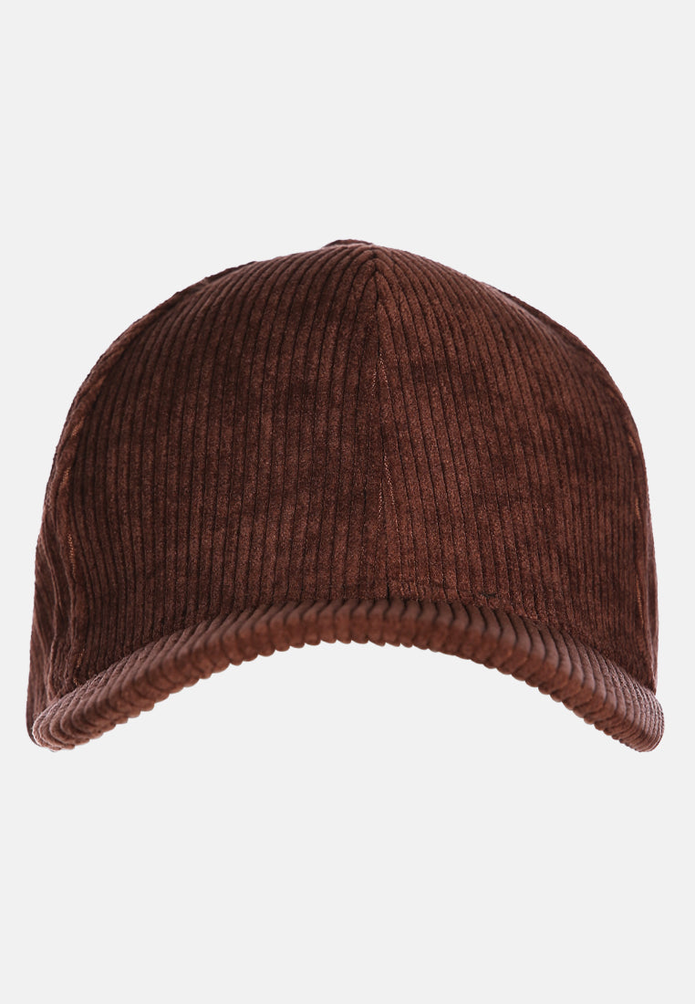 solid corduroy baseball cap#color_brown