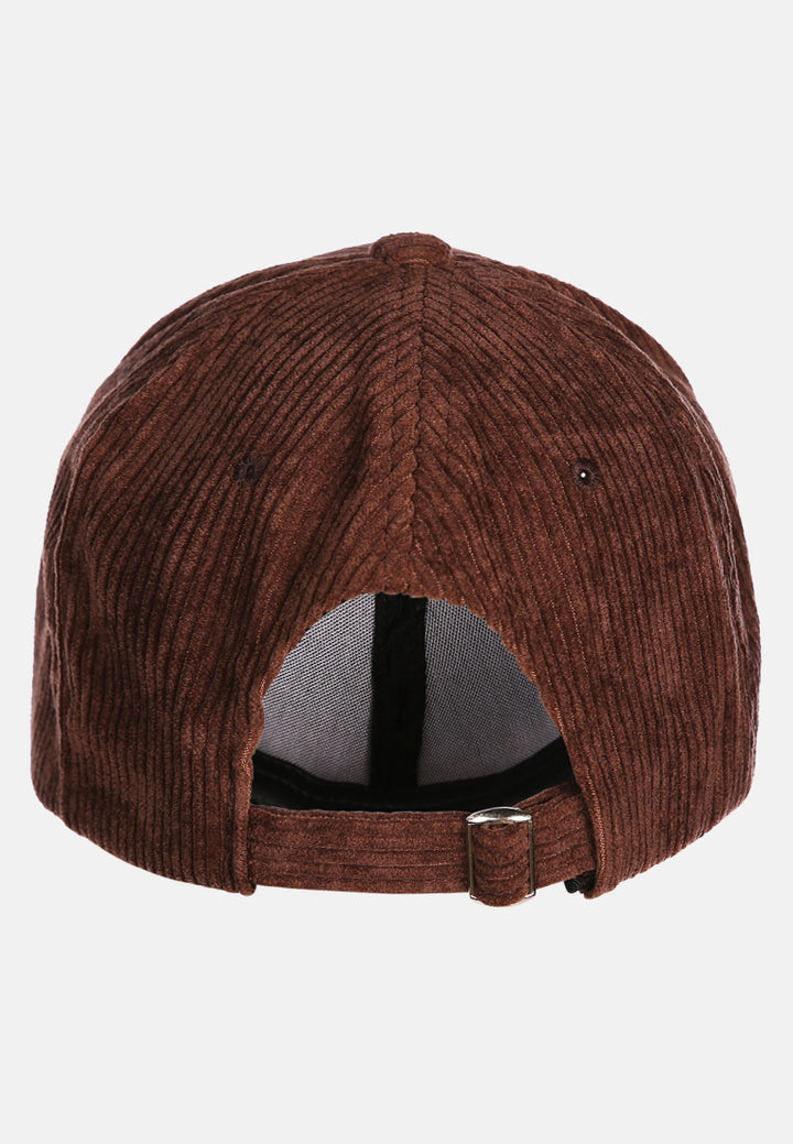 solid corduroy baseball cap#color_brown