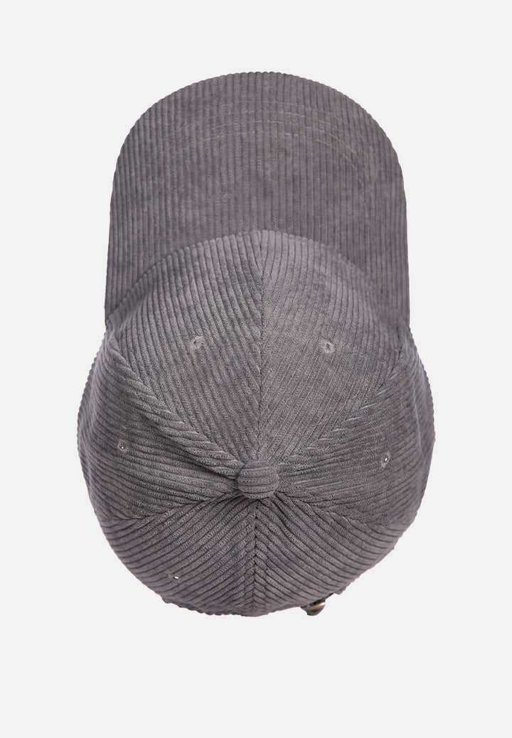 solid corduroy baseball cap#color_grey