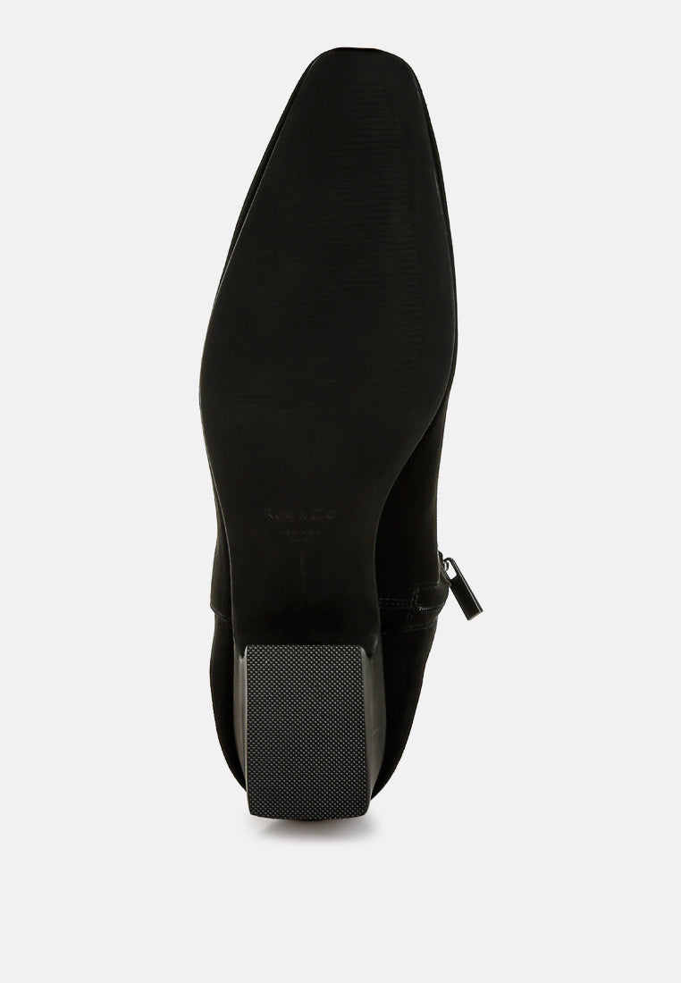 hakra flared heel suede boots#color_black