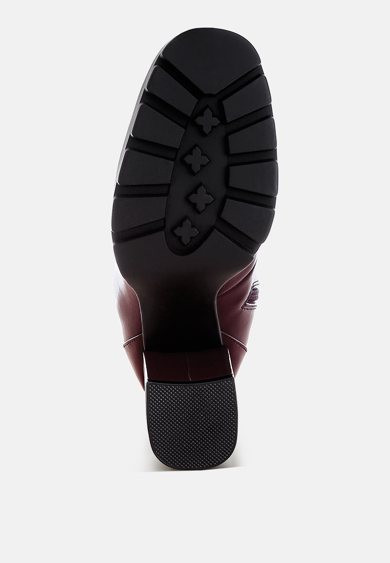 hamiltons lace up block heel boots#color_burgundy