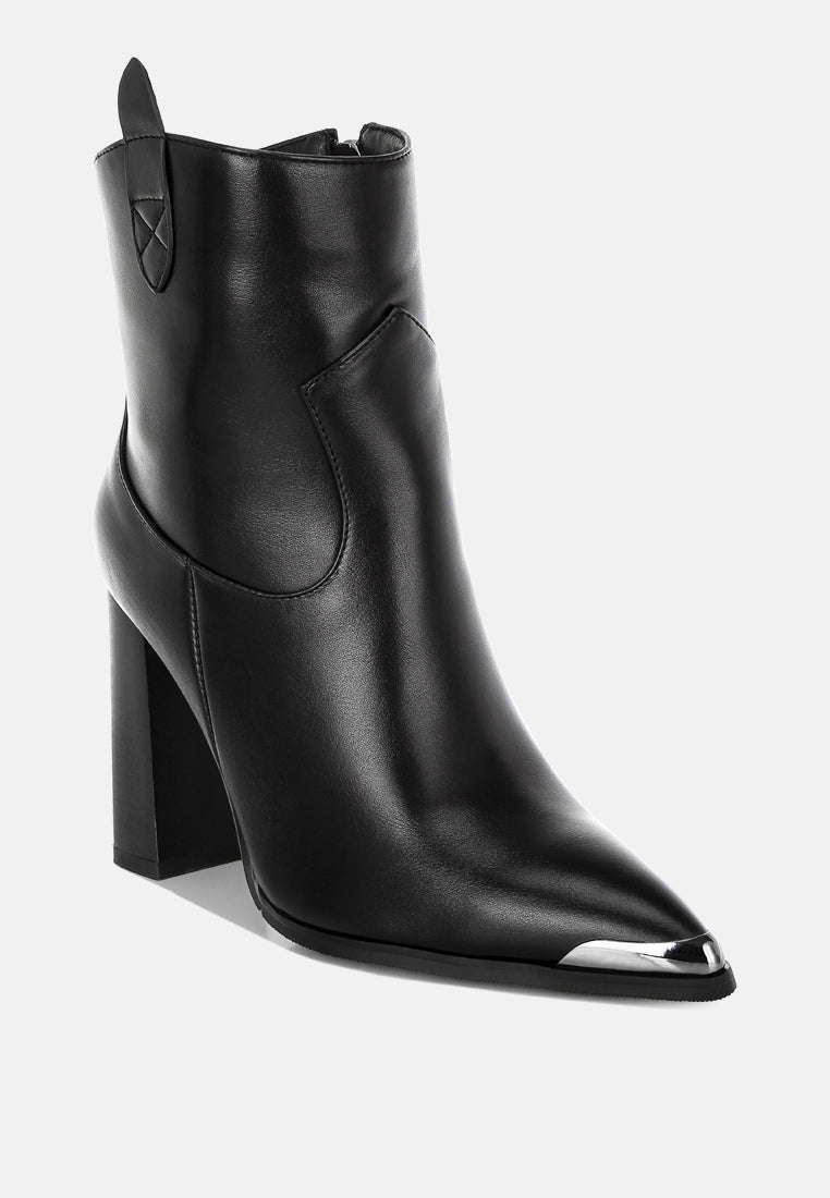 hatter pointed toe faux leather boots#color_black
