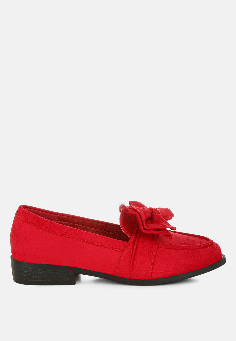 havisham bow accent heeled loafers#color_red