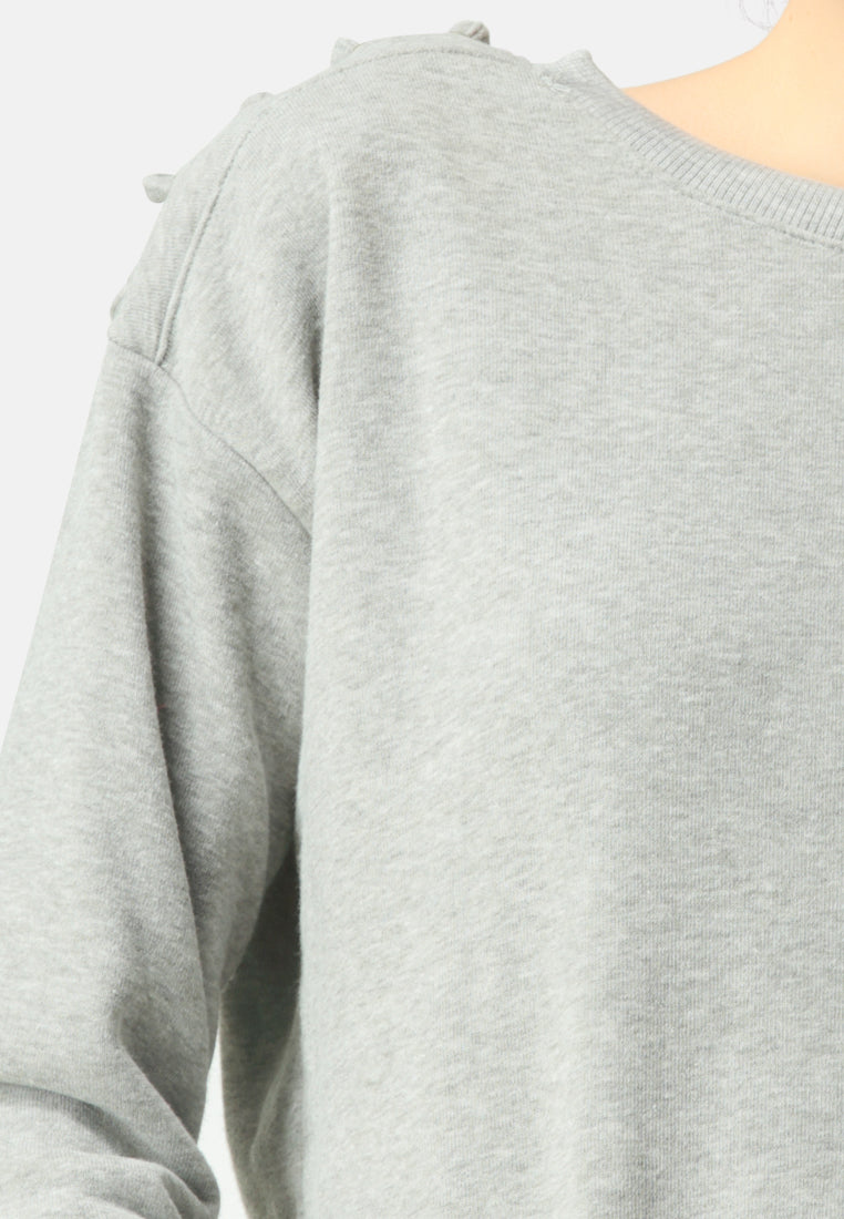 sweatshirt with shoulder lace loop#color_grey