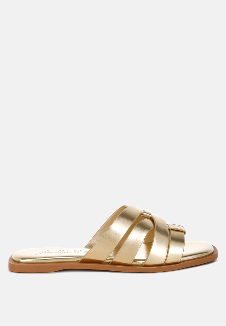hebal metallic faux leather slip ons by ft#color_gold
