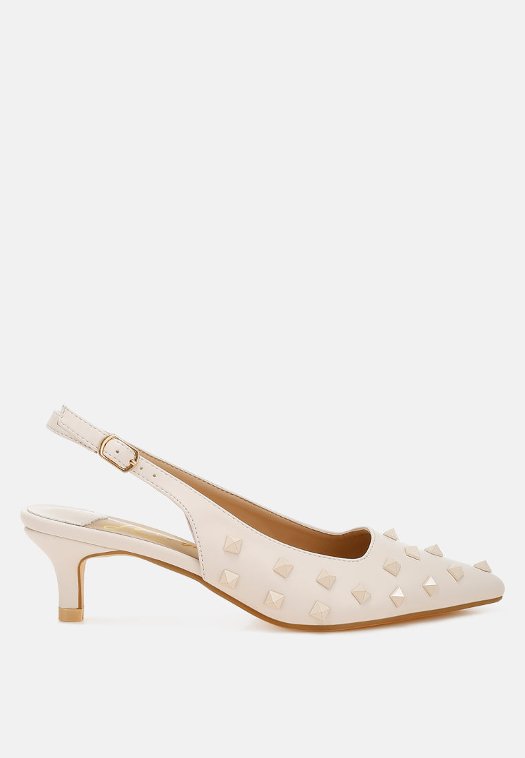 stud embellished kitten heels by rag#color_beige