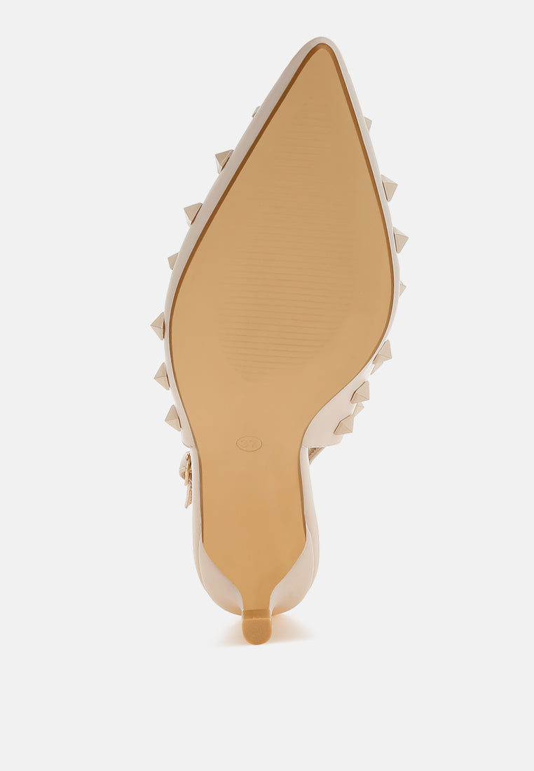 stud embellished kitten heels by rag#color_beige