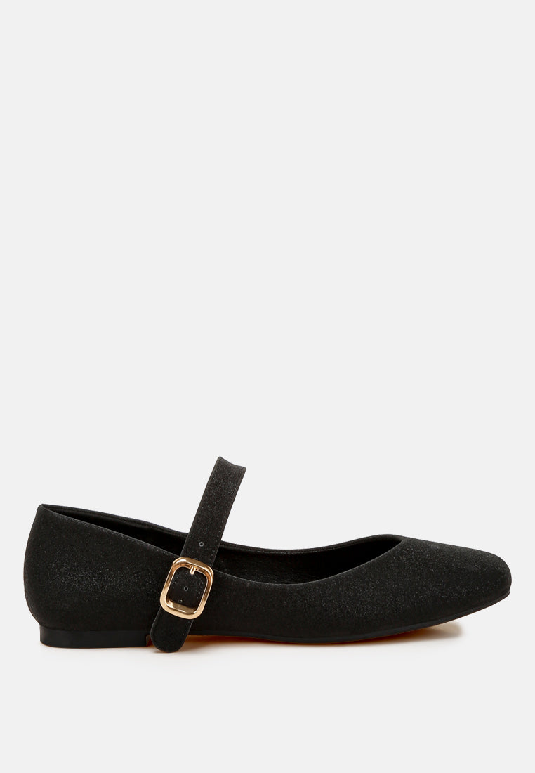 glitter pin buckle ballerinas by rag#colour_black