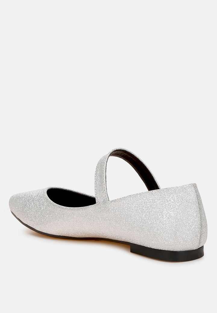 herma glitter pin buckle ballerinas#color_silver