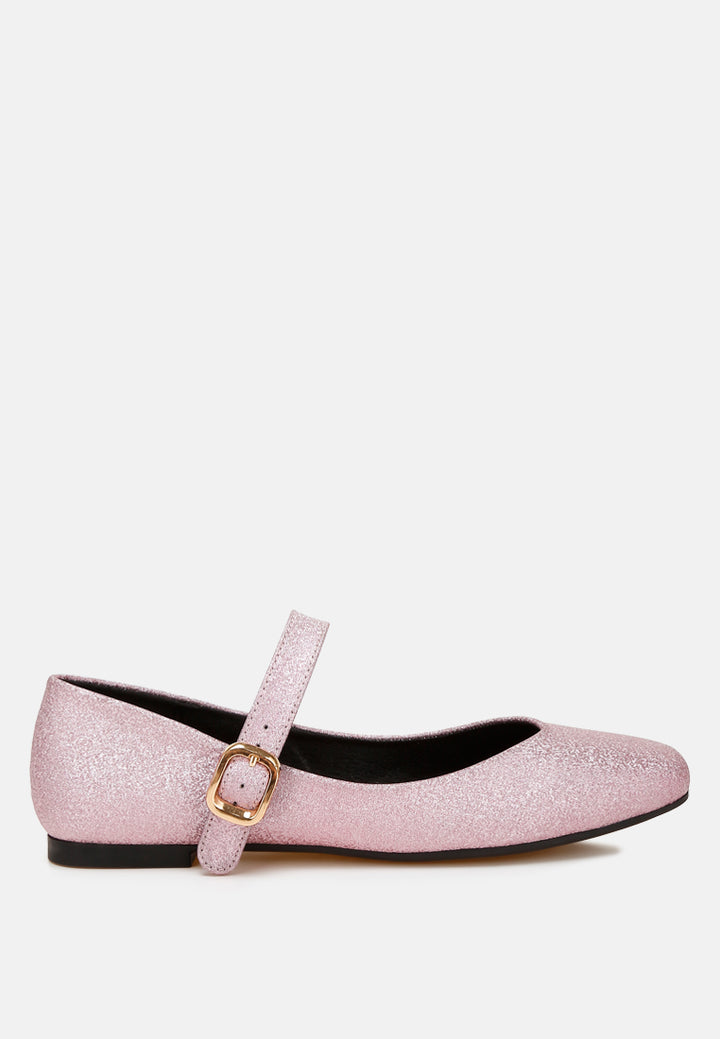 herma glitter pin buckle ballerinas#color_pink