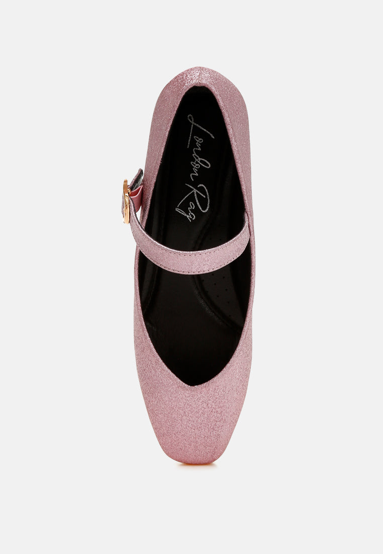 herma glitter pin buckle ballerinas#color_pink