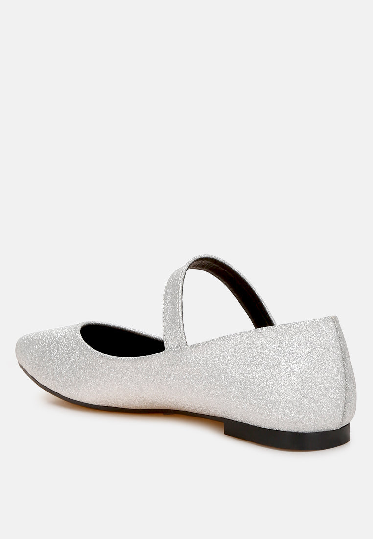 glitter pin buckle ballerinas by RUW#colour_silver