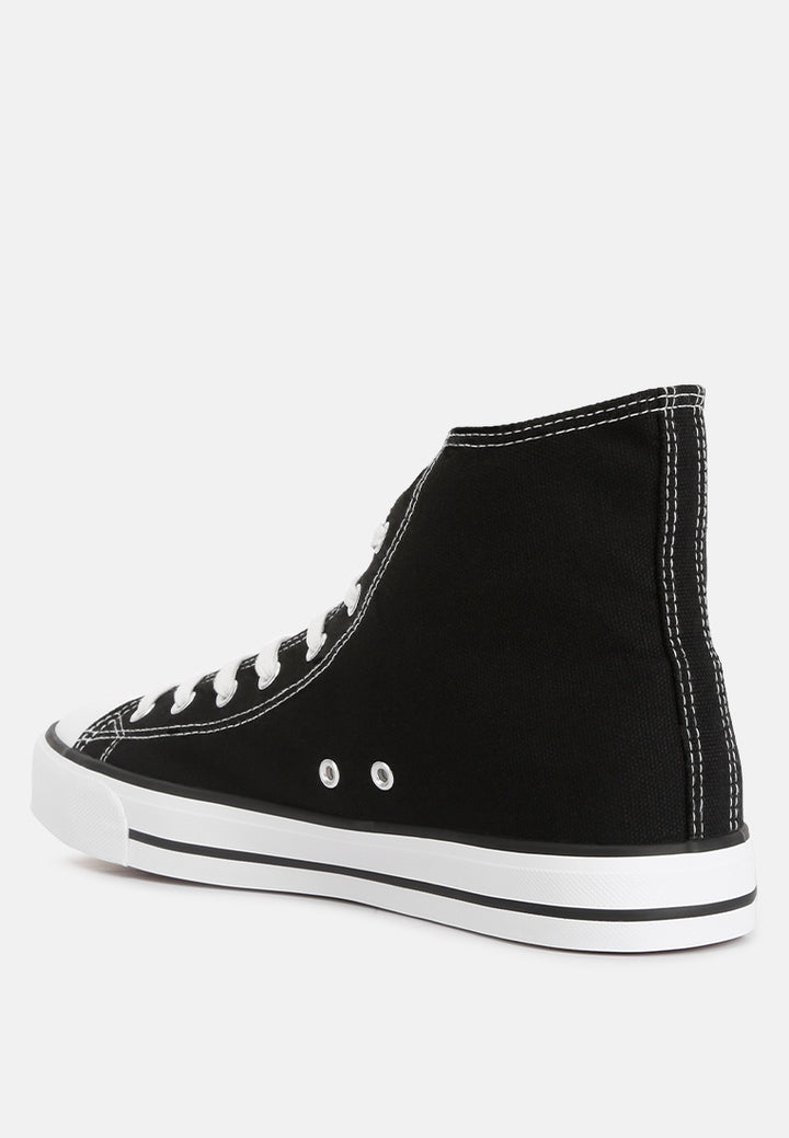 high ankle canvas sneakers#color_black-white