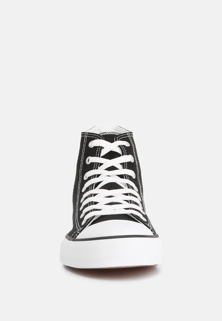 high ankle canvas sneakers#color_black-white