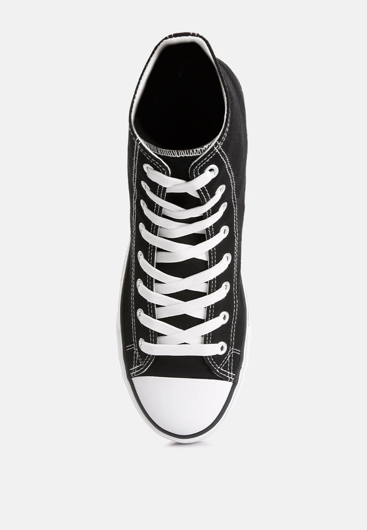 high ankle canvas sneakers#color_black-white