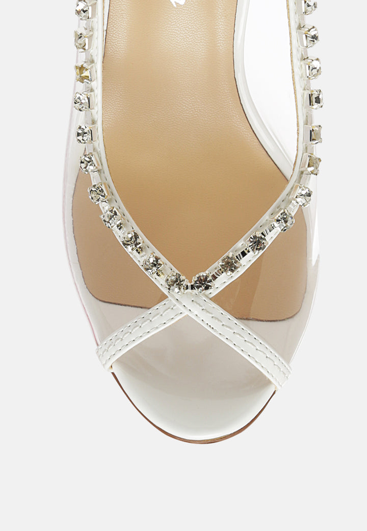 tiara clear stiletto sling-back#color_white