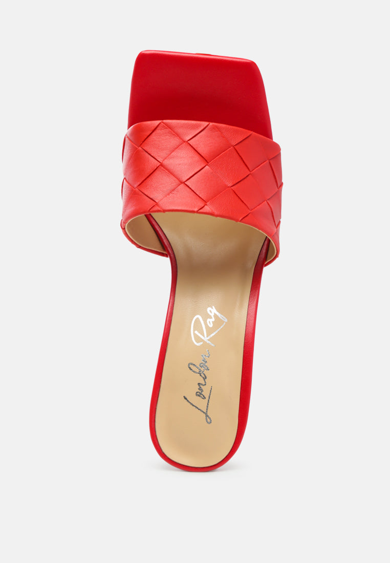 carmen woven strap mid heel sandals#color_red