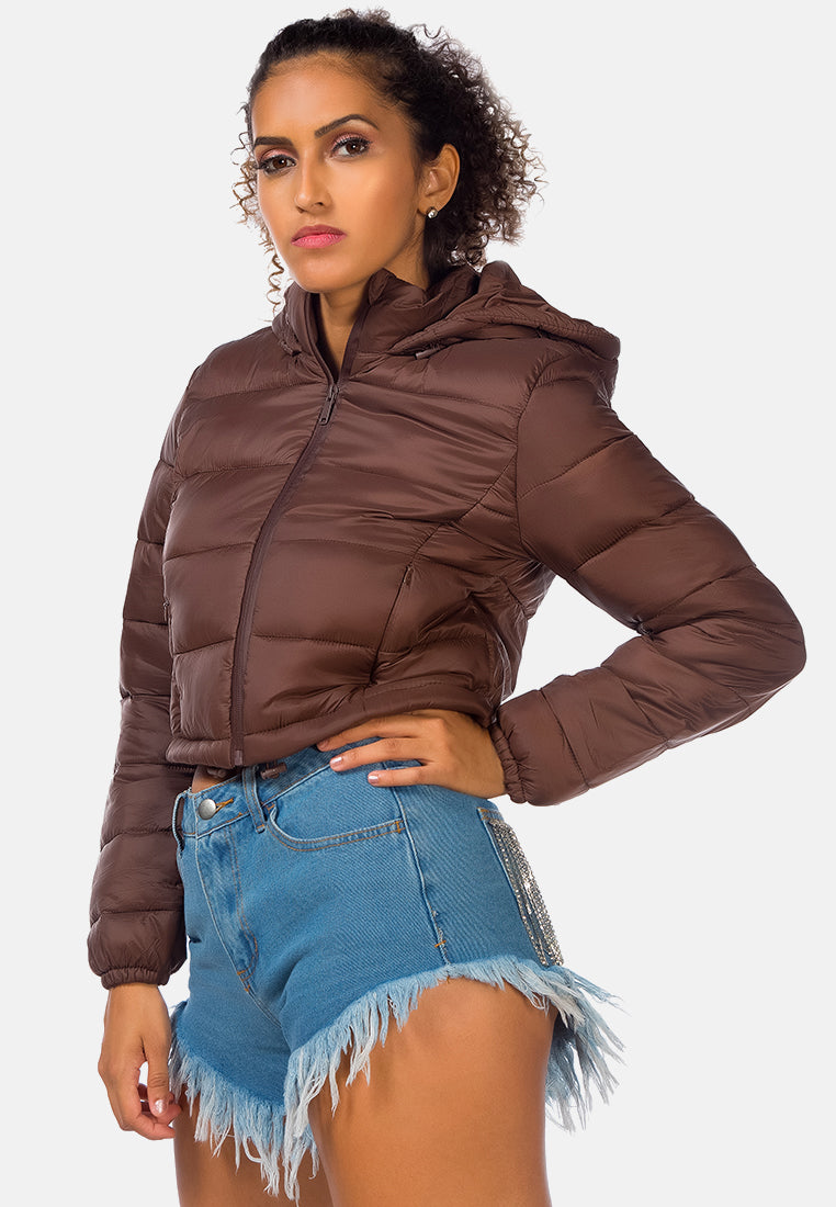 puffer hoodie jacket#color_brown