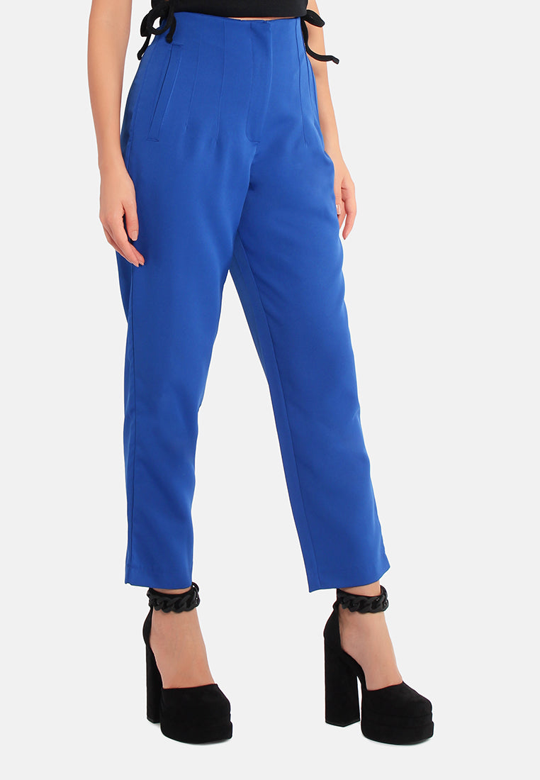 high waist semi casual trouser by ruw#color_blue