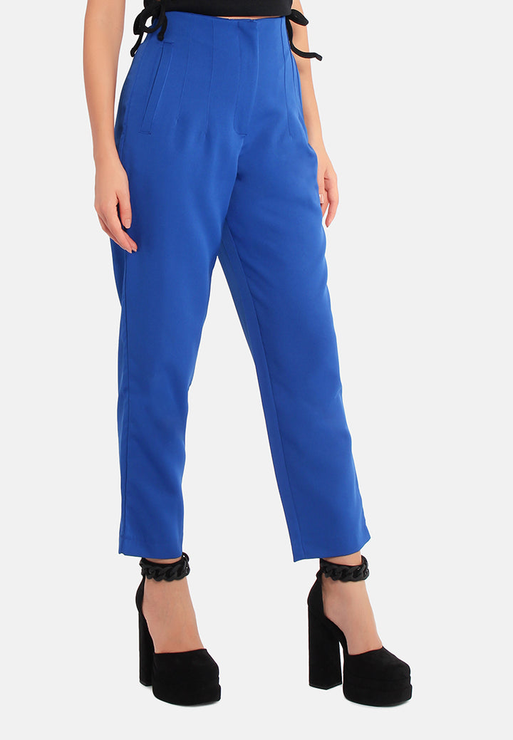 high waist semi casual trousers#color_blue