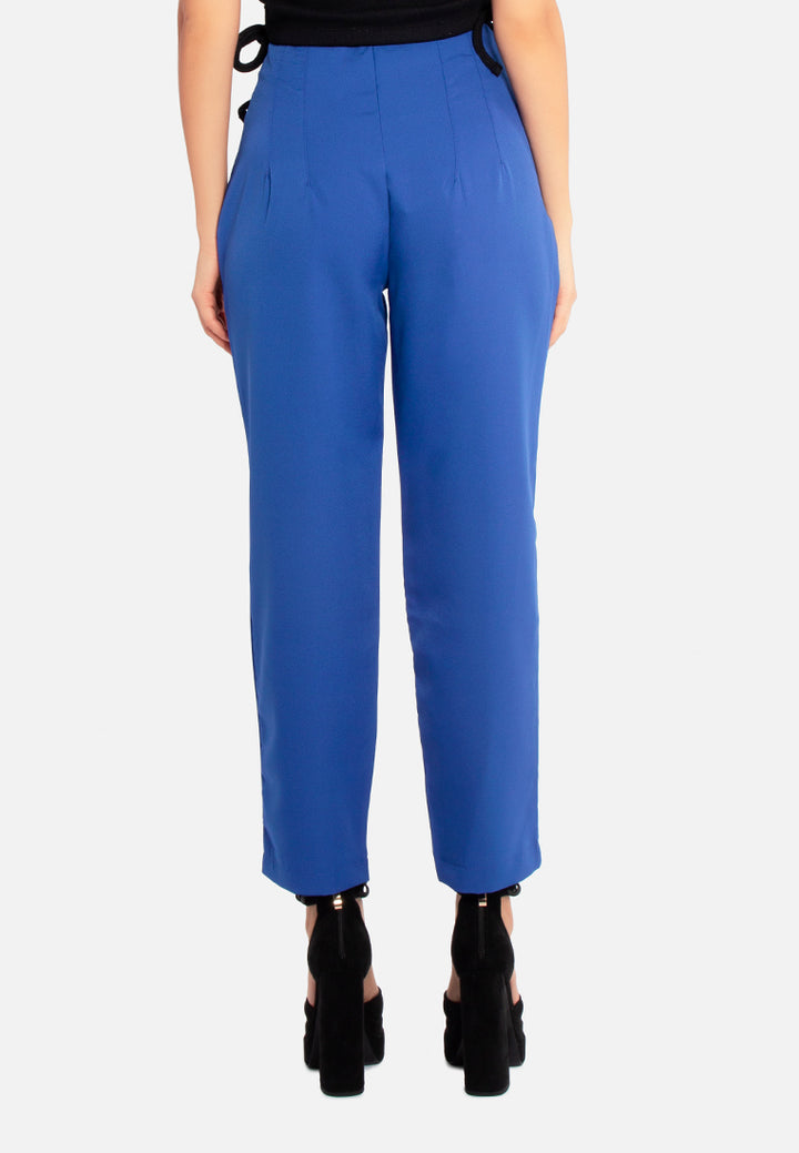 high waist semi casual trousers#color_blue