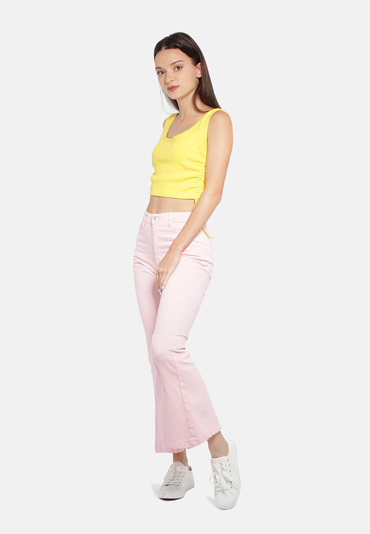 high waist wide leg pants by ft#color_fluoresent-pink