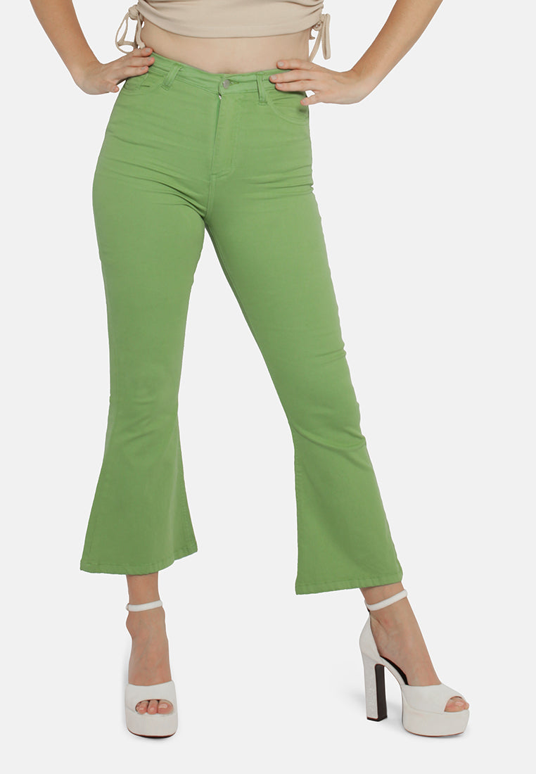 high waist wide leg pants#color_green
