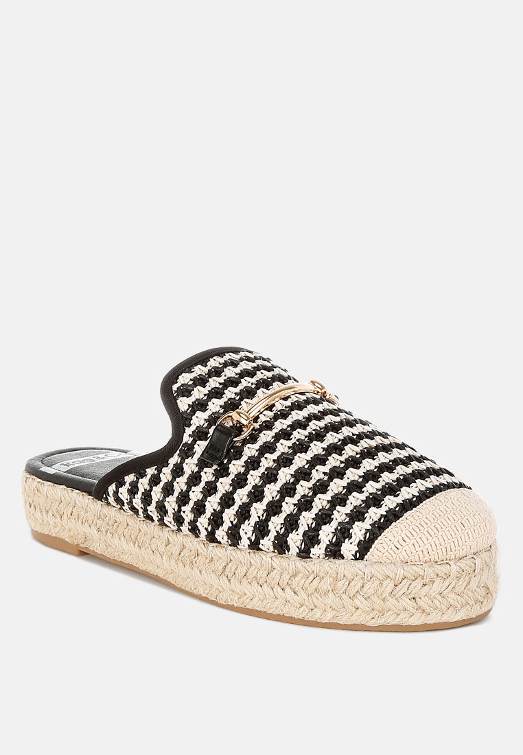 raffia slip-on mules by rag#color_black