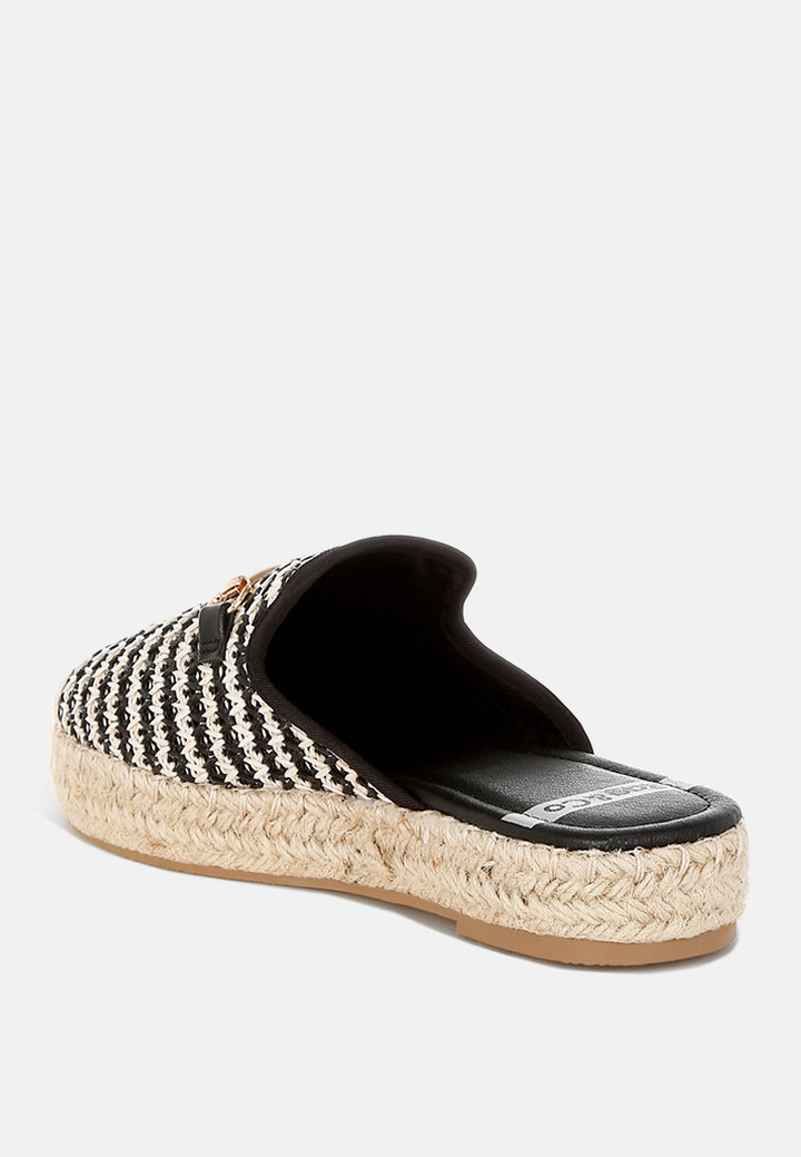 raffia slip-on mules by rag#color_black