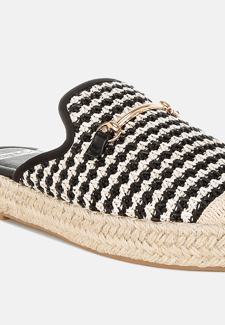 raffia slip-on mules by rag#color_black