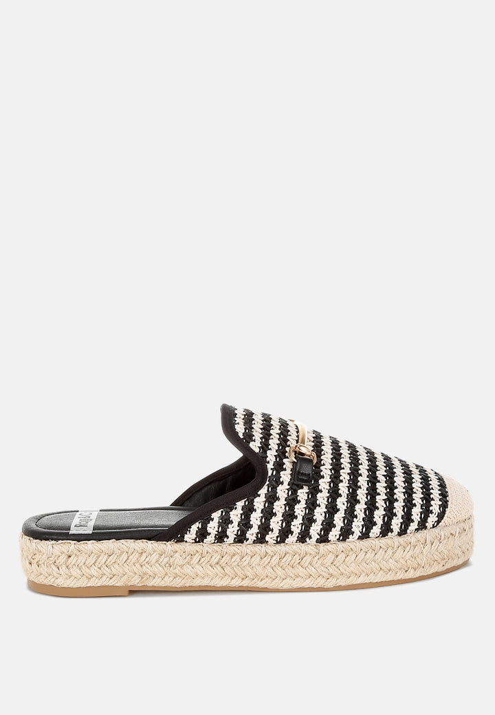 raffia slip-on mules by rag#color_black
