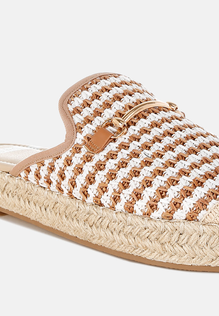 raffia slip-on mules by rag#color_brown