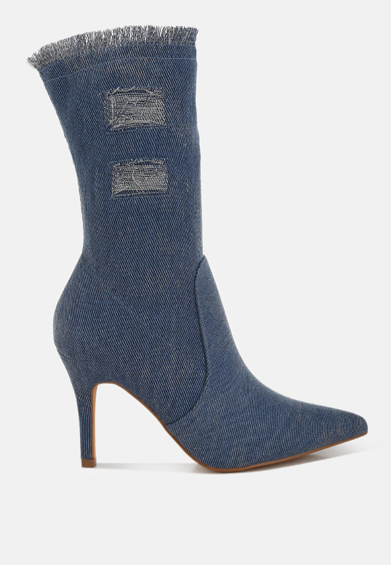 himkok distressed denim mid-calf boots#color_denim