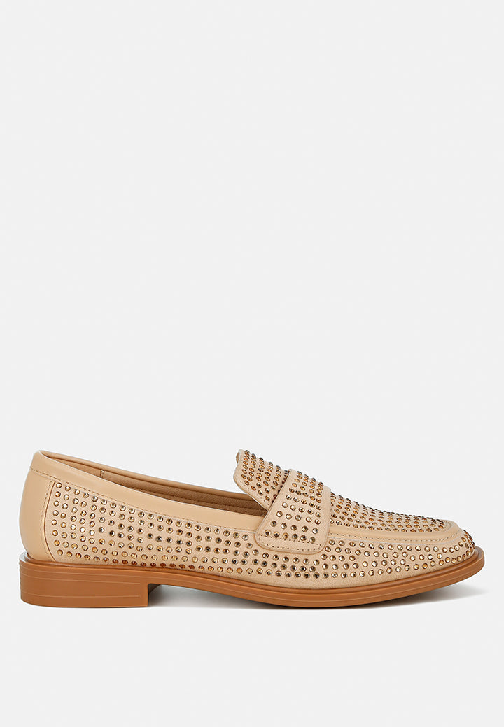 hobbs rhinestones embellished loafers#color_beige