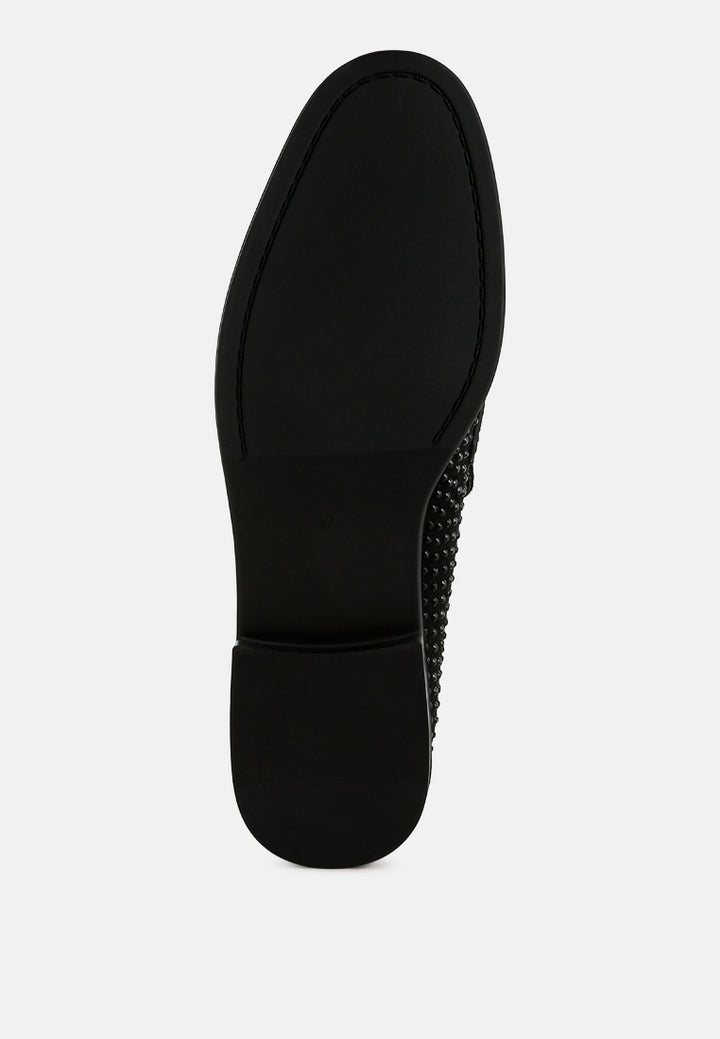 hobbs rhinestones embellished loafers#color_black