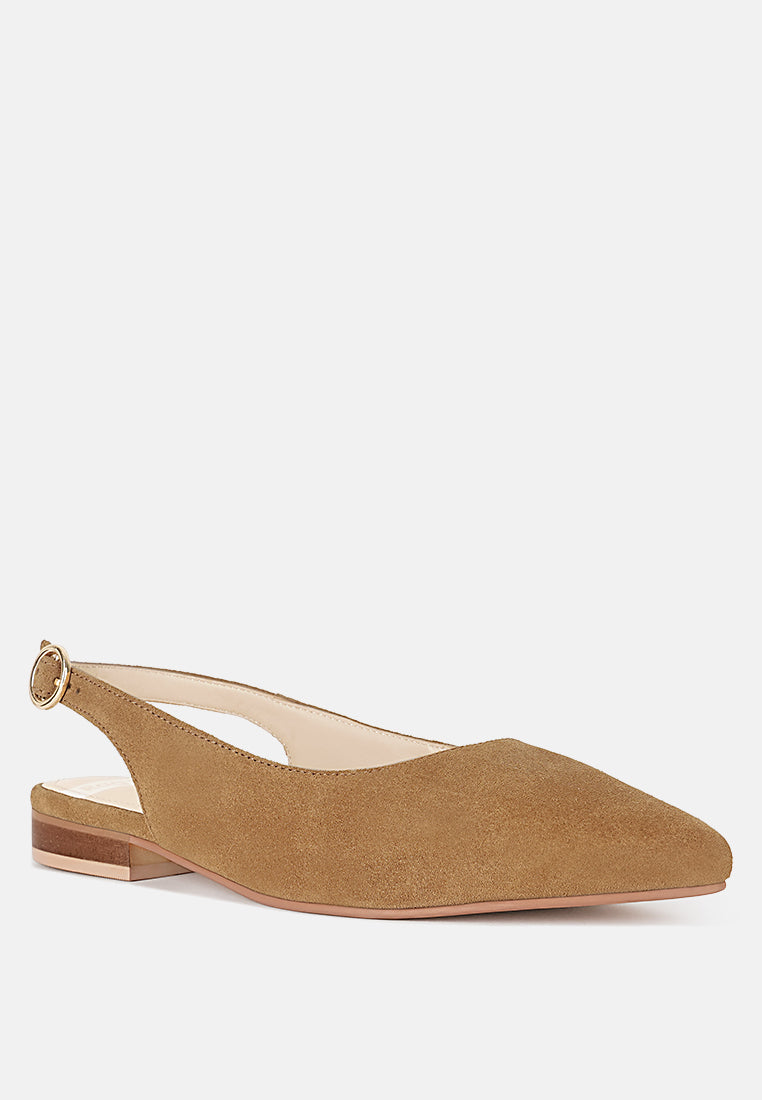 Sandalias hocane de piel de ante auténtica#color_tan