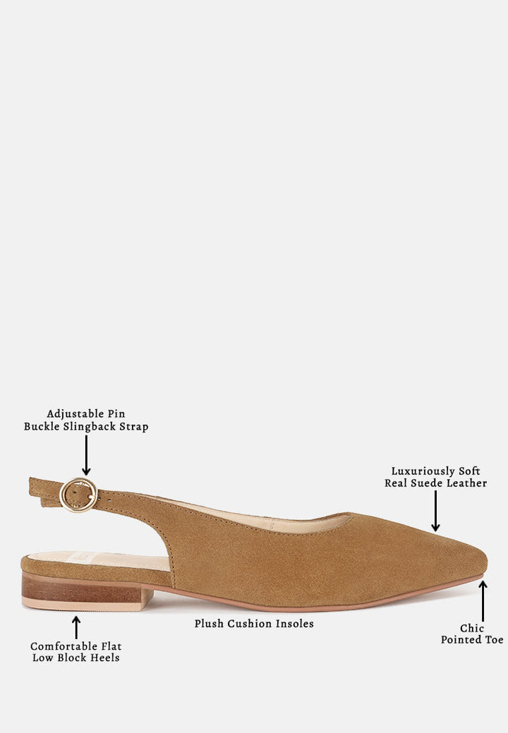 Sandalias hocane de piel de ante auténtica#color_tan