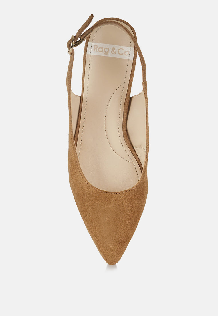 Sandalias hocane de piel de ante auténtica#color_tan