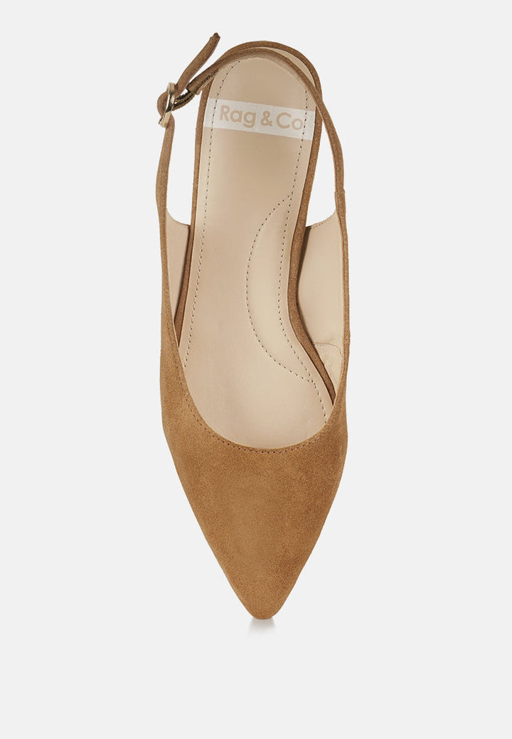 Sandalias hocane de piel de ante auténtica#color_tan