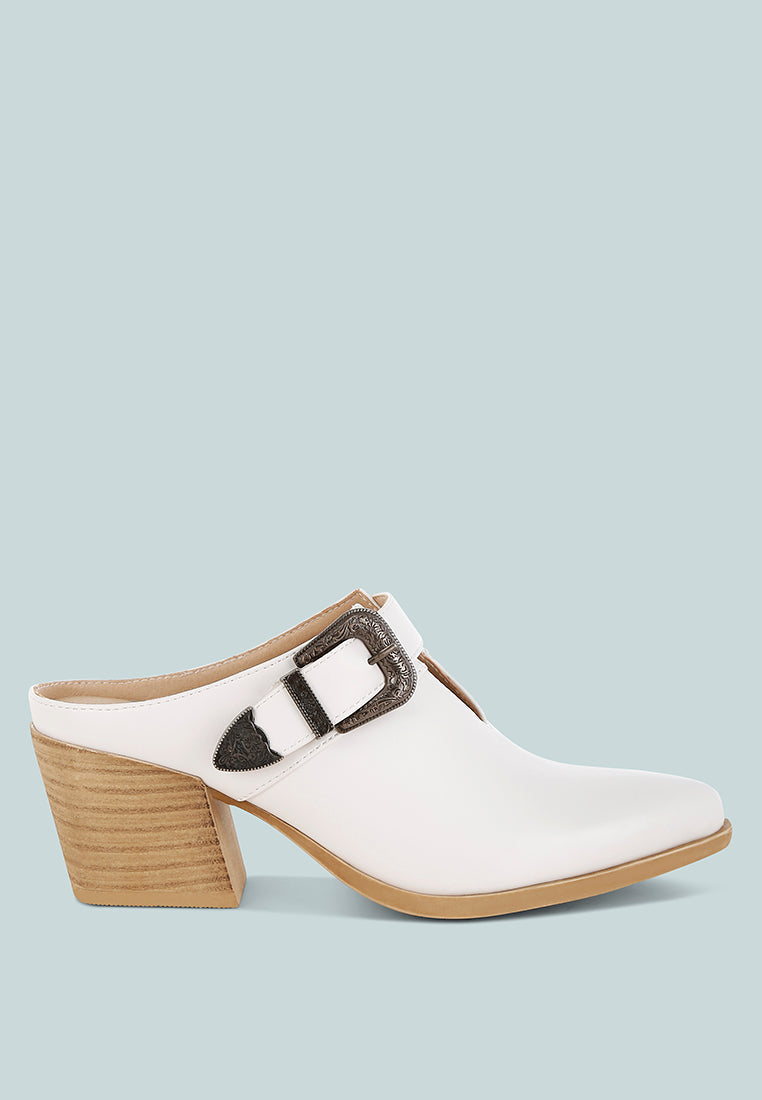 holler carved buckle statement mules#color_white