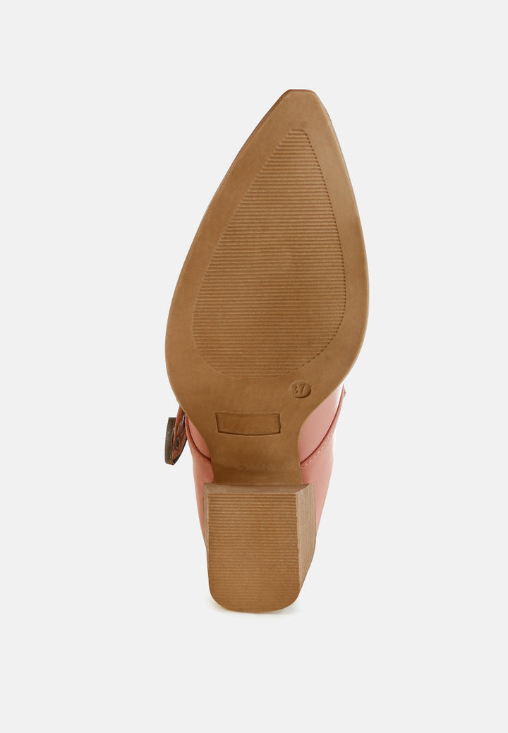 holler carved buckle statement mules#color_pink