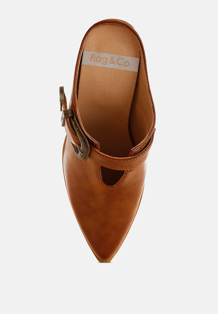 holler carved buckle statement mules#color_tan
