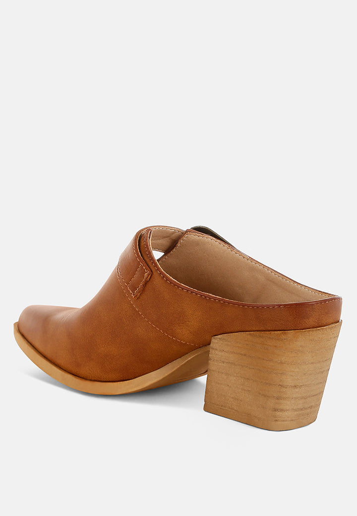 holler carved buckle statement mules#color_tan