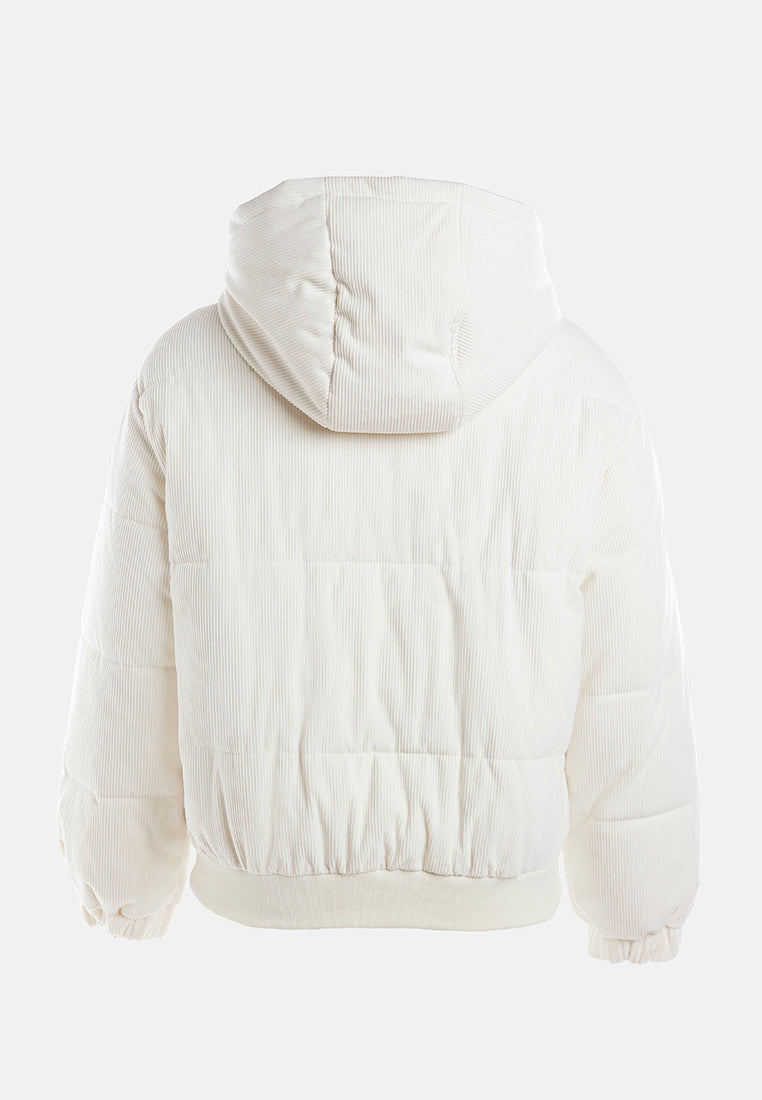 hooded puffer jacket#color_ecru