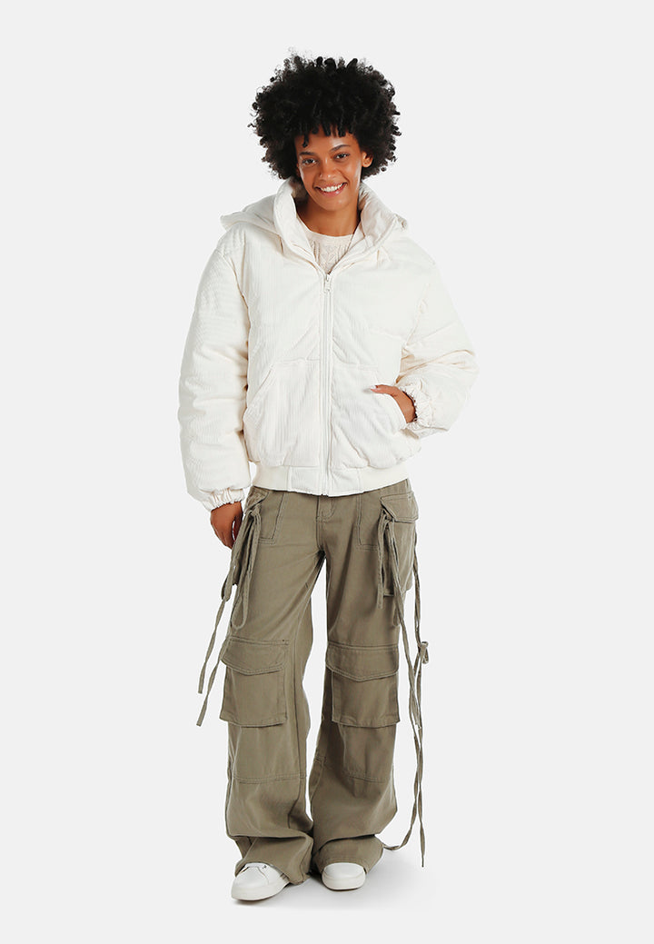 hooded puffer jacket#color_ecru