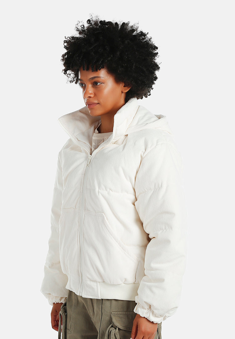 hooded puffer jacket#color_ecru