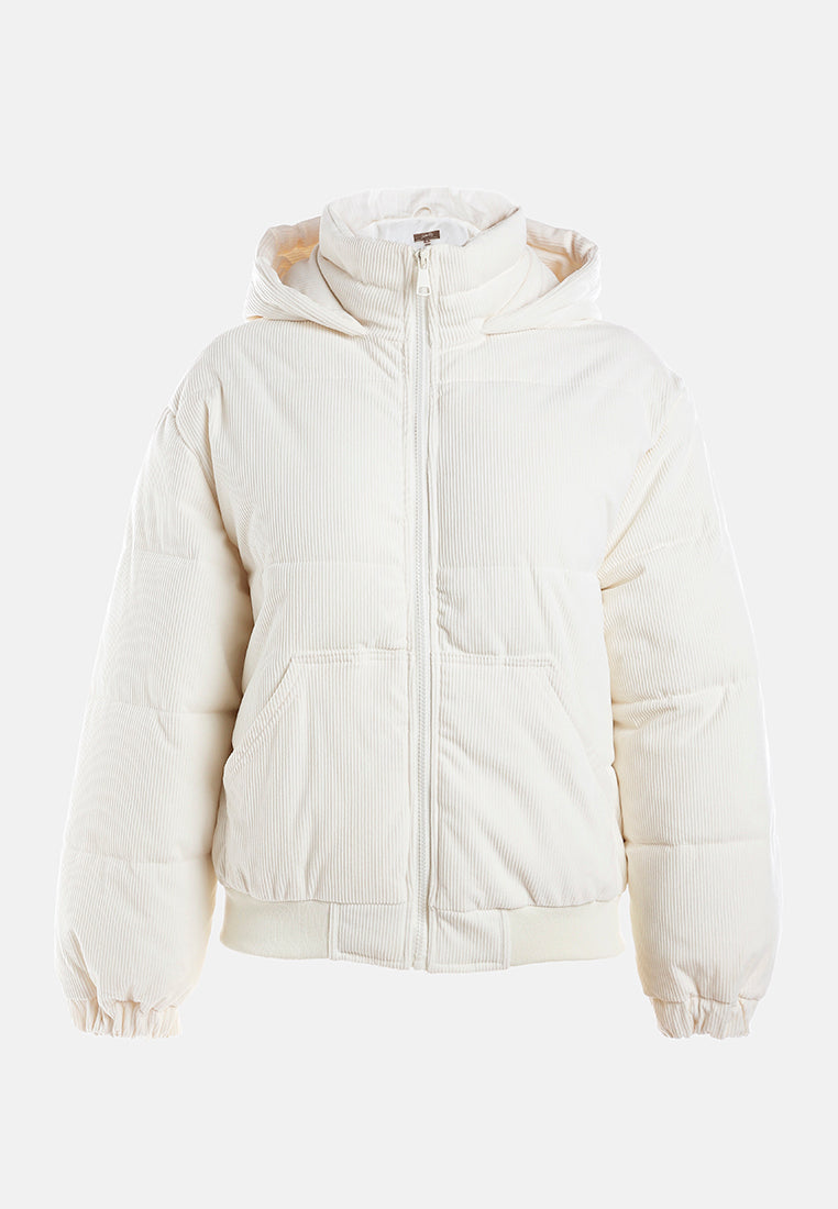 hooded puffer jacket#color_ecru