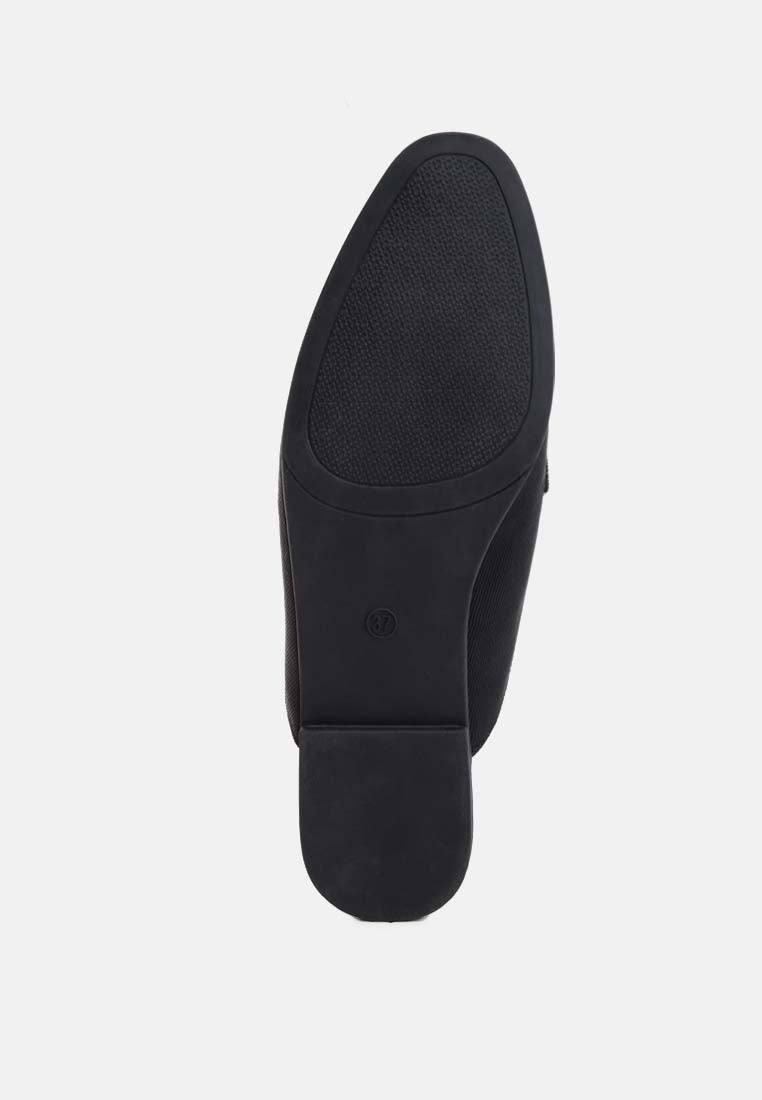 horsebit slip on mules#color_black